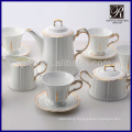 new style charming fashion golden rim coffee set tea set